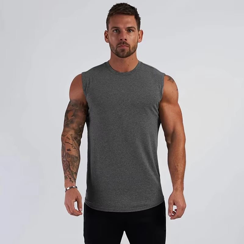 Men's Summer Sleeveless Gym Tank Top - Bodybuilding and Fitness Sportswear